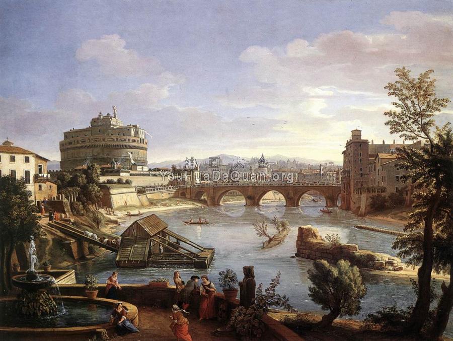 The Castel Sant'Angelo from the South - 卡斯珀·阿德安斯·凡·维特尔